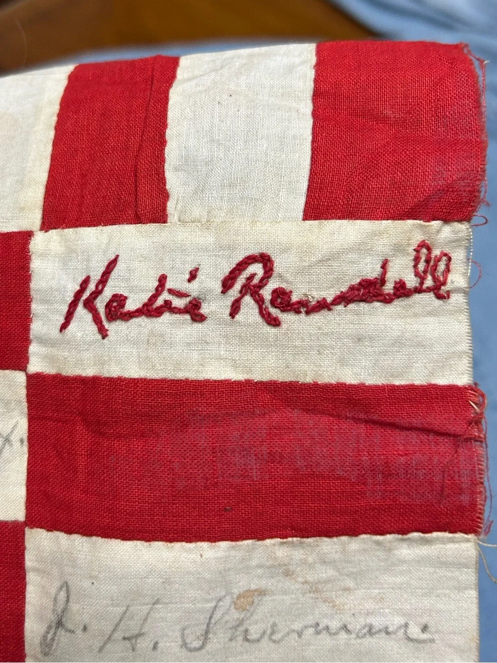 Wonderful 1895 signature quilt square